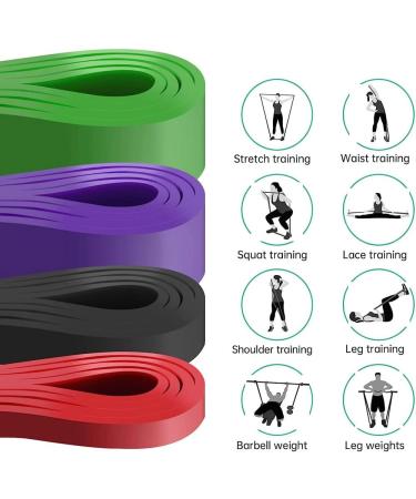 Tigayhc Pull Up Assistance Bands - 4 Set Stretch & Resistance Bands for Men & Women Workout, Powerlifting & Resistance Training - Buy Online on GoSupps.com