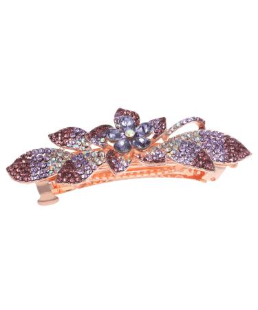 Housoutil Rhinestone Hair Clip Decorative Hair Clips Bling Hair Clips Rhinestones Hair Barrette Bridal Headpiece Hair Barrettes Tiara Hair Clips for Women Purple Fine Bride Spring Clip Metal
