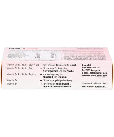Cefavit B-Complete Film-Coated Tablets 100 Pieces - Essential B Vitamins for Energy & Health | Buy Internationally - Buy Online on GoSupps.com