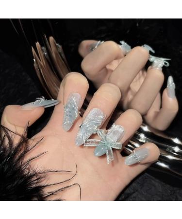 Butterfly Nail Art Cat Eye Nail Art Handmade Nail Art Girl's Fake Nails(M) - Buy Online on GoSupps.com