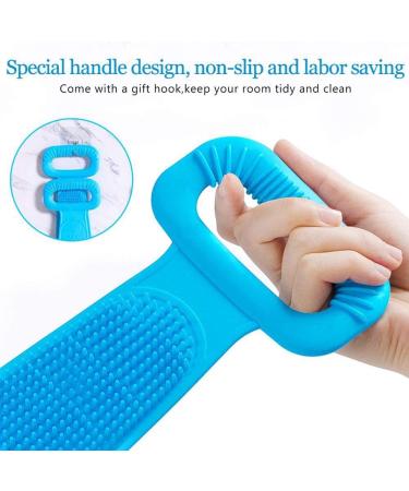 Silicone Back Scrubber for Shower - 35.5 inches with Handle | Long Body Brush for Men and Women | Deep Clean Massage Skin - Buy Online on GoSupps.com