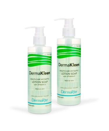 DermaKleen AntiBacterial Hand Soap 7.5 oz Pump Bottle, 2 Pack - Alcohol Free Liquid Hand Sanitizing Lotion - Disinfects, Moisturizes - Vitamin E Enriched - Triclosan Free, Antimicrobial