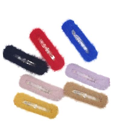 FRCOLOR Girls Snap Hairpins colored clips clips for Fuzzy Barrettes Winter Clips Barrettes hairy headgear Kids Hair Accessories