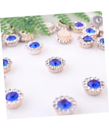 LALAFINA 50pcs Exquisite Tie Metal Hairband Sew Rhinestones Dress Abs Craft Blue Hairpin Ornament DIY Blue 1*0.5cm - Buy Online on GoSupps.com