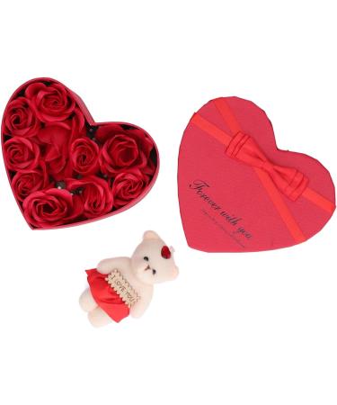 Soap Rose Gift Box Heartshaped Home Decorations Romantic Soft Bath Flower Soap for Valentine's Day Birthday Anniversary - Buy Online on GoSupps.com
