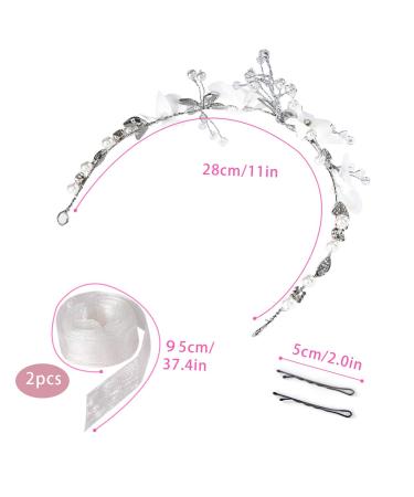 Locisne Silver Flower Girl Headband - Princess Wedding Hair Accessories - Buy Online on GoSupps.com