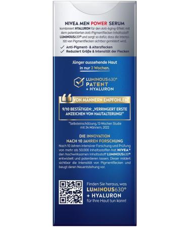 BEIERSDORF AG Nivea Men Hyaluron Advanced antipigmentation serum 30 ml - Buy Online on GoSupps.com