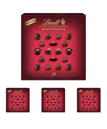 Lindt Chocolate - Fine Herbe Mini Pralin s |90 g |Praline box with 18 chocolates each in 6 delicious varieties |Praline gift |Chocolate gift (pack with 4) Feinherb 90 g (pack with 4)