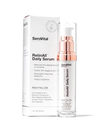 SeroVital Beauty RetinAll Daily Serum Redefining Retinol Retinoid Skin Serum Anti Wrinkle Face Serum for Women 1 oz Unscented