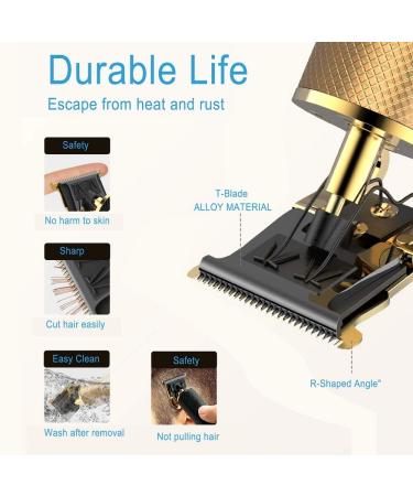 Frascio Zero Gapped Cordless Hair Trimmer Professional Haircut Kit for Men - USB Rechargeable (Gold) - Buy Online on GoSupps.com