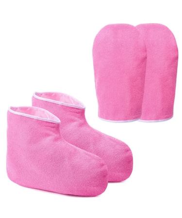 Ensemble de Gants de Bain en Cire de Paraffine Mitaines et Chaussons isol s r utilisables pour th rapie Thermique pour Spa pour Le Traitement des Mains et des Pieds kit de Cire Chaude