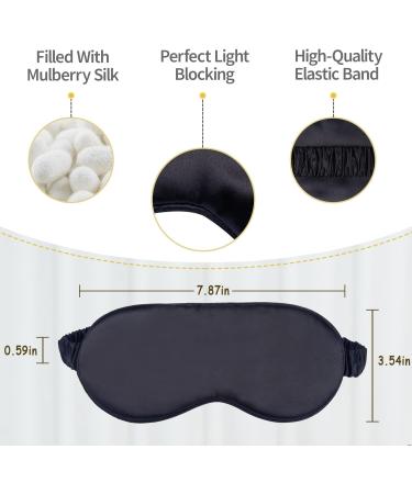 CozySilk Silk Sleep Mask (Black) - Premium Mulberry Silk Eye Mask for Full Night's Sleep, Travel, Nap - Adjustable Strap for Side Sleepers - Blackout Eye Mask for Women and Men - Buy Online on GoSupps.com