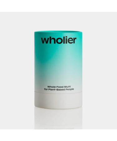 Wholier Plant-Based Multivitamin with Omega-3 DHA, EPA, Vitamin D, B12, Zinc, K2, Iron, Iodine, Selenium - 60 Count Glass Bottle - Buy Online on GoSupps.com