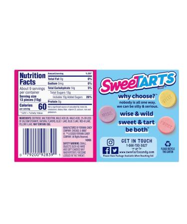 SweeTarts Candy, Assorted Flavors Blue Raspberry, Red Cherry, Purple Grape, Yellow Lemon | (4 - Pack) - Buy Online on GoSupps.com