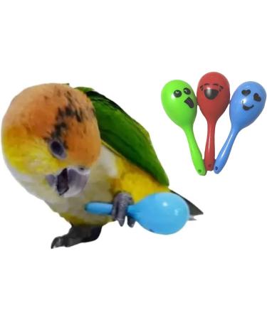 WACURRENTHYD 3PCS- Colourful Mini Ball Sand Hammer Parrot Rattle Shaker Musical Sound Toy Intelligent Sand Hammer Toys for Parakeets Canaries Cockatiels Conure Lovebirds(Random Color) - Buy Online on GoSupps.com