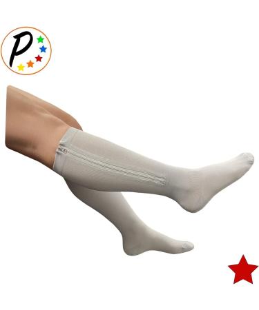 Buy Closed Toe Grey 20-30 mmHg Zipper Compression Calf Leg Socks 4X-Large - Improve Circulation & Comfort | International Shipping Available - Buy Online on GoSupps.com