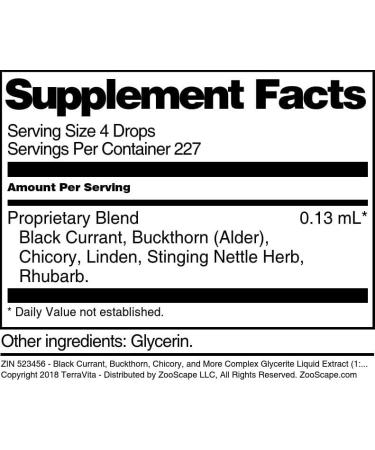 Terravita Black Currant & Buckthorn Glycerite Liquid Extract - 1 oz Herbal Supplement for Optimal Health - Buy Online on GoSupps.com