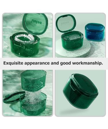 Haelaved Retainer Case Denture Bath Cup with Strainer Basket - Orthodontic Mouth Case for False Teeth (Green) - Buy Online on GoSupps.com