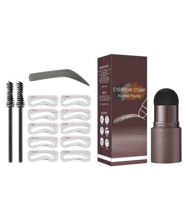 Eyebrow Stamp Eyebrow Stamp Stencil Kit Long Lasting Eye Brow Powder Eyebrow Stencils Brow Stencil Kit for Beginners 30 g (Pack of 1) B-Dark Grey