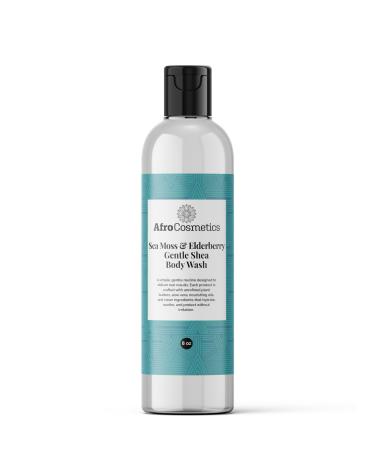 AFROCOSMETICS Gentle Shea Body Wash- Sea Moss and Elderberry 8 oz