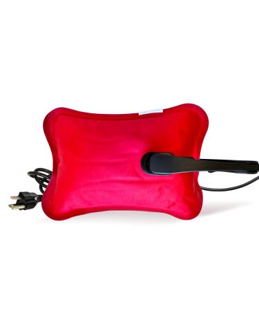 Happy Heat  Electric Water Heating Bag, Warm Compress Pad for Cramps and Sore Muscles, Rechargeable Hot Compress Bag for Indoor and Outdoor Use, Reusable Heating Pad, 10 x 7 x 4.75 inches, Red