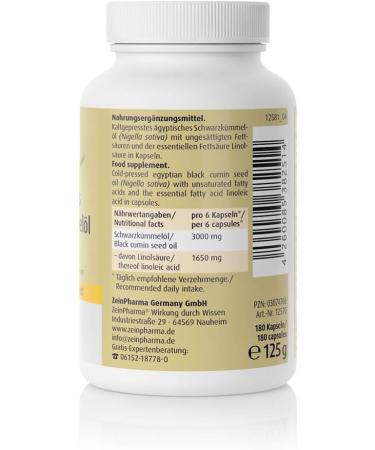 Zeinpharma Egyptian Black Cumin Oil Softgel Capsules 500mg - 180 Natural Cold Pressed Nigella Sativa Capsules for Immune Support & Wellness - Buy Online on GoSupps.com