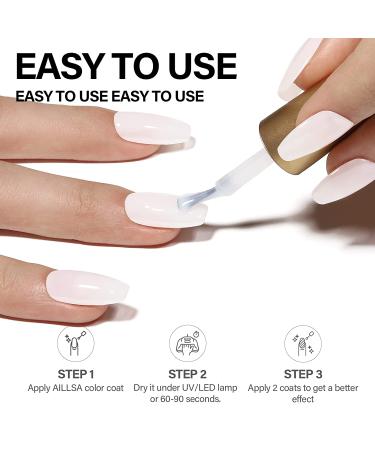 AILLSA Milky White Gel Nail Polish - 15ml Nude Milky Soak Off UV Gel Polish | Quick Dry Transparent Jelly Gel Nail Polish for Long Lasting Manicure DIY at Home - Buy Online on GoSupps.com