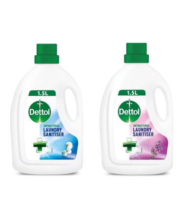 Dettol Antibacterial Laundry Cleanser Sanitiser Additive Fresh Cotton and Lavender Multipack 2x 1.5 L Pack of 2. - Buy Online on GoSupps.com