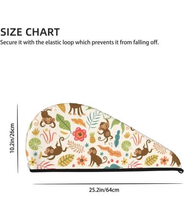 Monkeys in The Jungle Microfiber Hair Towel | Super Absorbent Coral Velvet Wrap for Long & Curly Hair - Quick Dry Solution - Buy Online on GoSupps.com