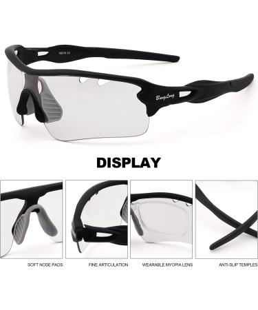 Banglong Self-Tinting Bicycle Glasses - UV400 Protection Sports Sunglasses for Men | Perfect for Cycling Running Baseball & MTB - Buy Online on GoSupps.com