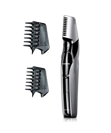 Panasonic Body Hair Trimmer for Men, Cordless Waterproof Design, V-Shaped Trimmer Head with 3 Comb Attachments for Gentle, Full Body Grooming  ER-GK60-S (Silver)