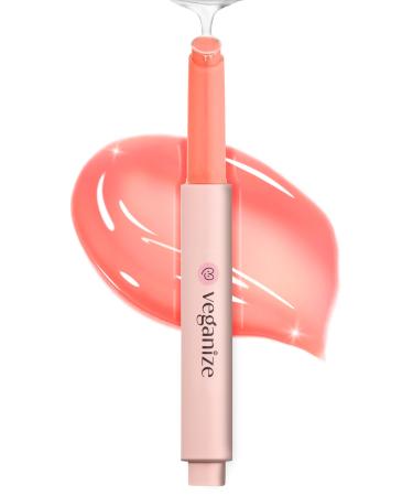 Veganize Collagen Lip Glass Balm | Hydrating Lip Balm in 9 Vibrant Colors | Moisturizing Lip Care Infused with Collagen Jelly Magic | No Animal Trial Lip Balm 0.06 oz (#4 Light Peach) 04 Light Peach
