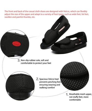 XINTU 2-Strap Adjustable Diabetic Shoes Men Women - Burgundy Men's 11.5 Wide Fit Sandals for Arthritis & Swollen Feet - Comfortable Breathable Mesh Walking Shoes - Buy Online on GoSupps.com