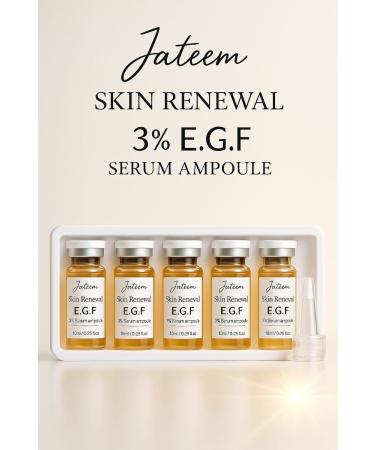 JATEEM EGF Ampoules Serum 5ml x 10pcs Epidermal Growth Factor OLIGOPTID High Dose Skin Rejuvenation Repair Acne Scars Wrinkles Burns Spots Concentrate - Buy Online on GoSupps.com