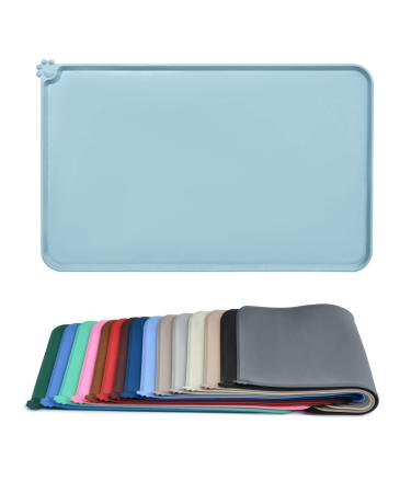 Audwud silicone waterproof dog and cat pet feeding matte anti-slip-tied bowl matt pet feeding mat 61x41 cm battleship