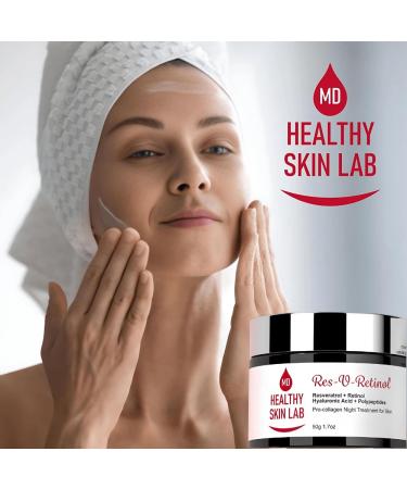 Res-V-Retinol Anti-Aging Night Cream Resveratrol & Retinol Moisturizer for Face Neck & D collet | Hydrating & Brightening Formula 1.7oz - Buy Online on GoSupps.com