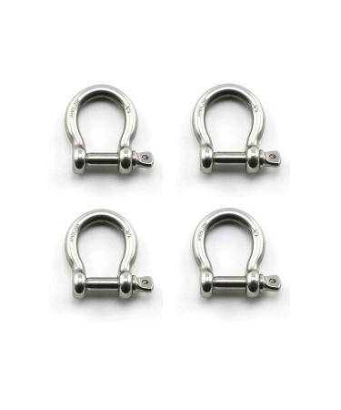 Heyous 4pcs 1/4 Inch 6mm Screw Pin Anchor Shackle Stainless Steel Heavy Duty Bow Shape Load Clamp for Chains Wirerope Lifting Paracord Outdoor Camping Survival Rope Bracelets