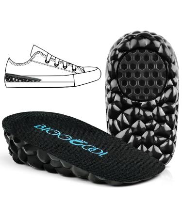 Height Increase Insoles for Men Women Heel Lift Inserts for Leg Length Discrepancy Invisible Height Boosters for Shock Absorption (Black Small-0.6'' Height) Black Small-0.6'' height