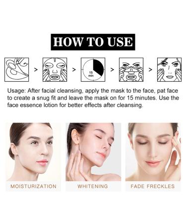 AICHUN BEAUTY Vitamin C Essence Facial Mask - 25ml (10 Pack) | Deep Hydration Moisturizing Sunburn Repair Acne & Wrinkle Removal - Buy Online on GoSupps.com