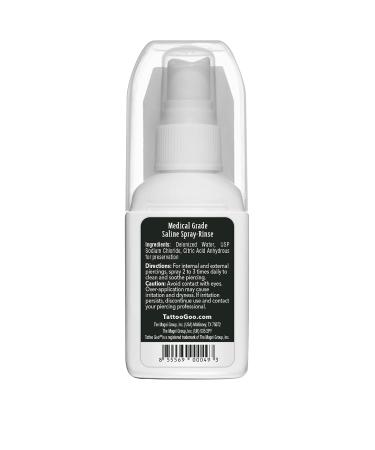 Medical Grade Tattoo Goo Saline Spray Rinse - 2 oz Piercing Aftercare with Sodium Chloride 99.9% - Buy Online on GoSupps.com