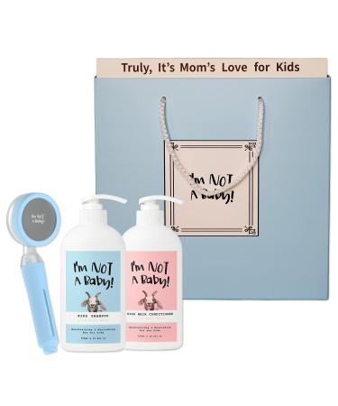 Kids Shower Gift Set | Shower Head Filter Shampoo Hair Conditioner for Kids | For Dry Sensitive Skin & Scalp | Plant Based | Goat Milk | Dermatologist Tested l Allergen free l PETA l Cruelty-free l