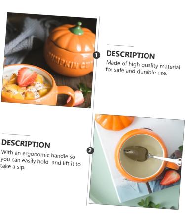 Abaodam Pumpkin Shape Cup 3 Sets Halloween Pumpkin Cups Retro Pumpkin Mug Milk Cup with Lid Porcelain Coffee Ceramics - Buy Online on GoSupps.com