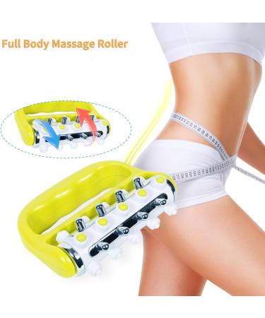 Hand Massage Roller - Full-Body Anti-Cellulite Device | Manual Muscle Massager for Pain Relief - Green-A - Buy Online on GoSupps.com