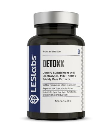 LES Labs DeToxx  Better Mornings & Recovery, Liver Support, Electrolyte Replenishment & Glutathione Support  Prickly Pear, Milk Thistle & NAC  60 Capsules
