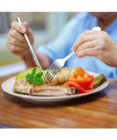 KIRIMON Non-Slip Weighted Utensils for Hand Tremors - Stainless Steel Weighted Utensil Set for Arthritis, Elderly, Parkinson's - 4 Piece Adaptive Eating Set - Buy Online on GoSupps.com