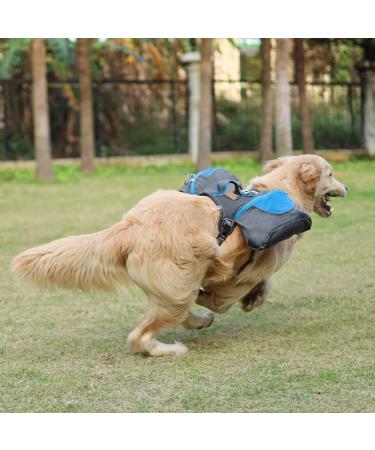 MiOYOOW Camping Dog Backpack Reflective Dog Harness Saddle Bag Multifunctional Breathable Dog Backpack with 2 Side Pockets for Hiking Camping for Small Medium Extra Large Dogs M orange - Buy Online on GoSupps.com