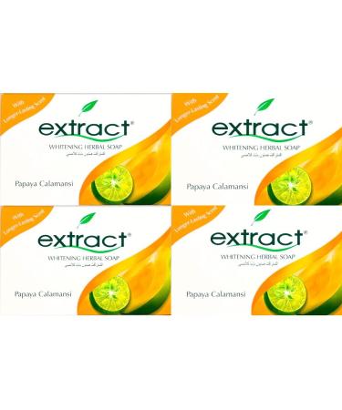 extract Papaya Calamansi Extract Pack of 4 Skin Whitening Soaps 135g