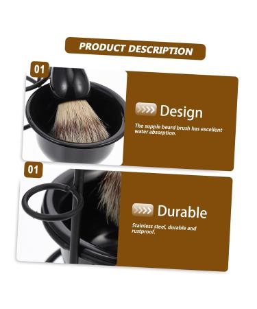 Minkissy Men's Razor Set - 4 Metal Shaving Organizers Shaving Brush & Bowl Holder Black - Perfect for Grooming & Shaving Essentials - Buy Online on GoSupps.com