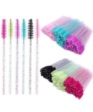 Eyelash Wands Disposable Mascara Wands Crystal Eye Brush Mascara Wand Thick Spoolie Eyelash Brush Spoolies for Lashes Extension eyelash brushes