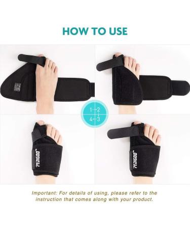 PediGoo Bunion Corrector Kit - Relief for Hallux Valgus with Splints, Gel Toe Separators, and Sleeves | Day and Night Support for Men and Women - Buy Online on GoSupps.com